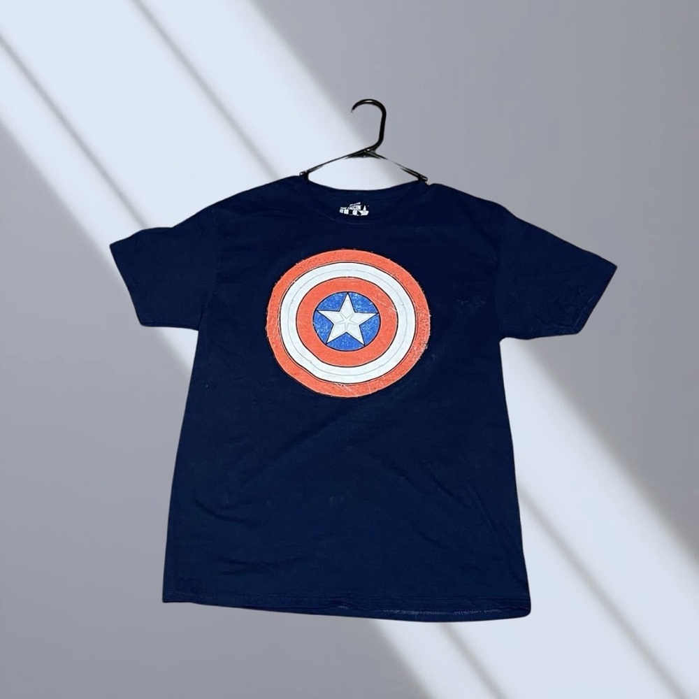 Marvel Captain America Blue Red Short Sleeve Tee